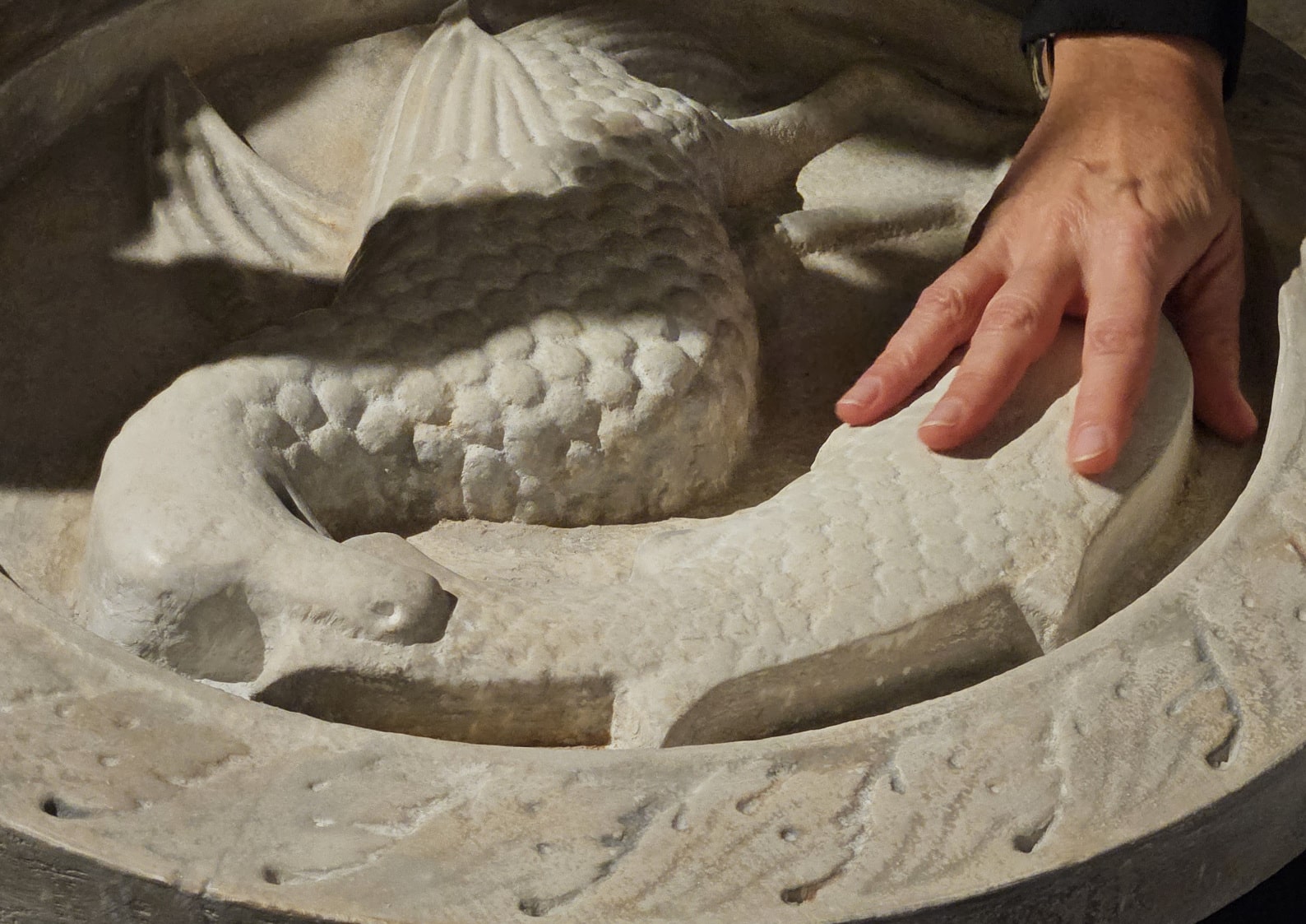 Mano che tocca la Paterna del Fontego dei turchi